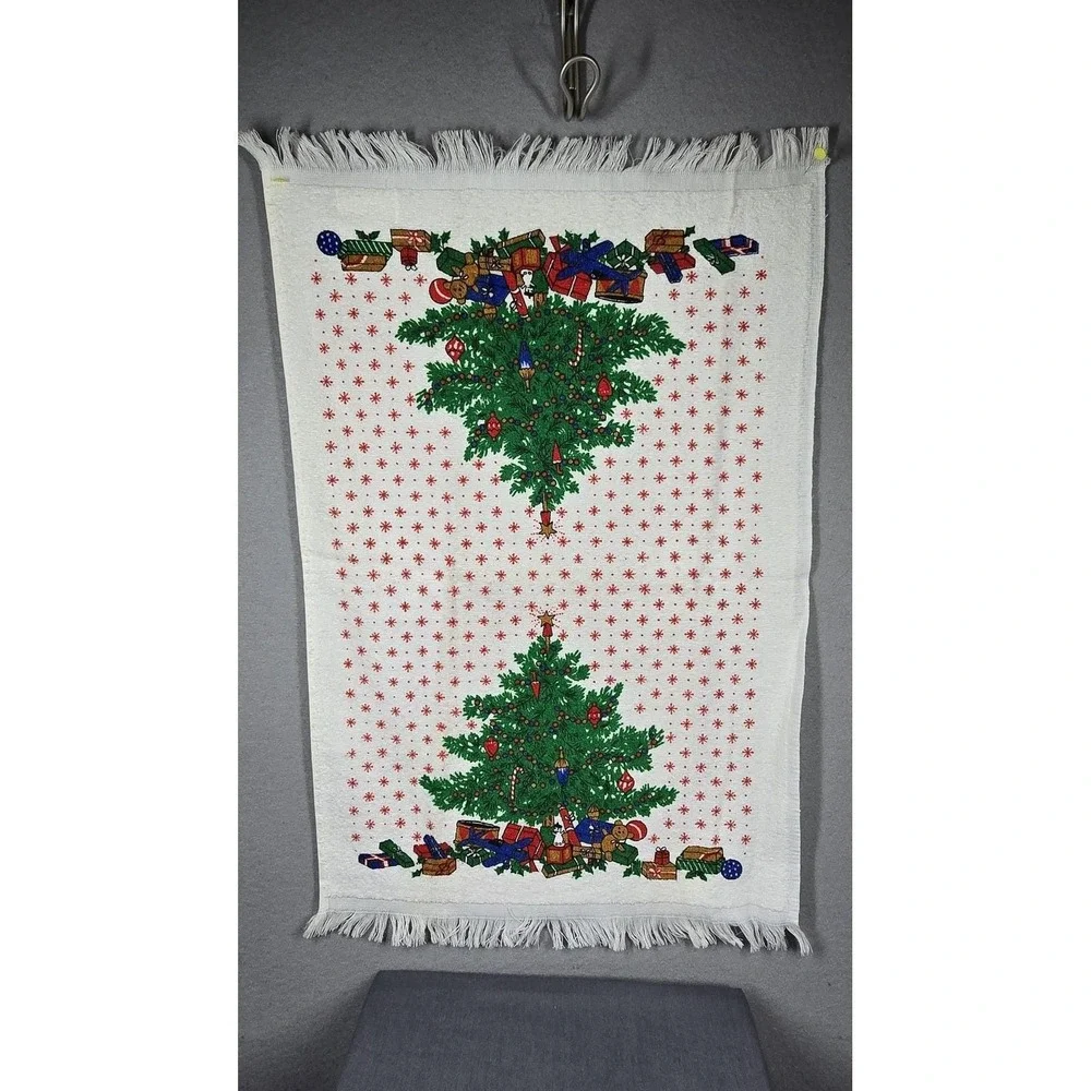 Vintage Cannon Christmas Tree Hand Towels Potholders Set‎ Holiday Kitchen Decor